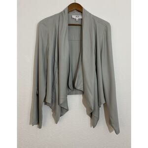 Anthropologie Jack Size Small Light Green Open Cardigan Roll Up Sleeve Pocket